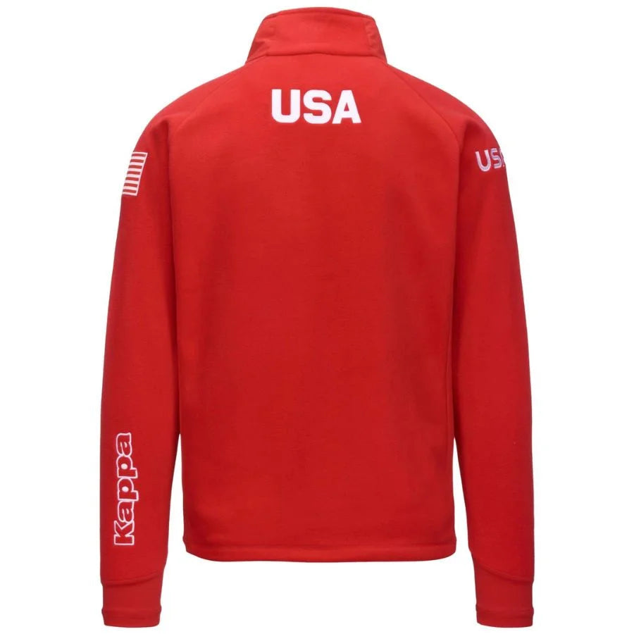 Kappa Men USA Team Fleece Mid Layer Jacket  - Red