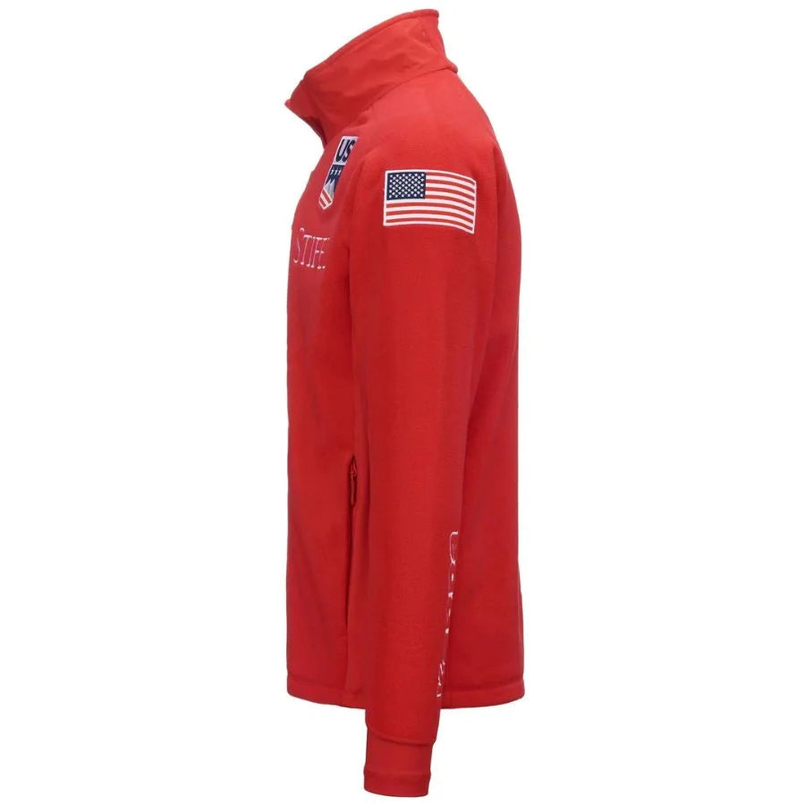 Kappa Men USA Team Fleece Mid Layer Jacket  - Red