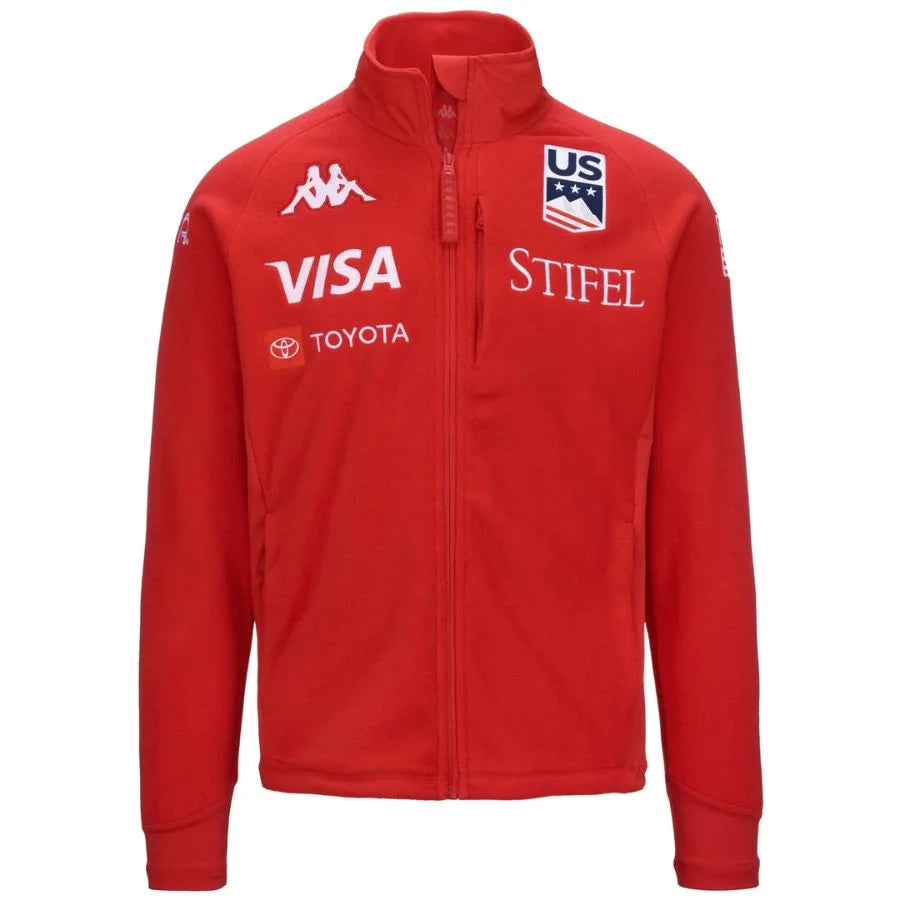 Kappa Men USA Team Fleece Mid Layer Jacket  - Red