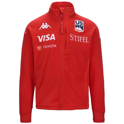 Kappa Men USA Team Fleece Mid Layer Jacket  - Red