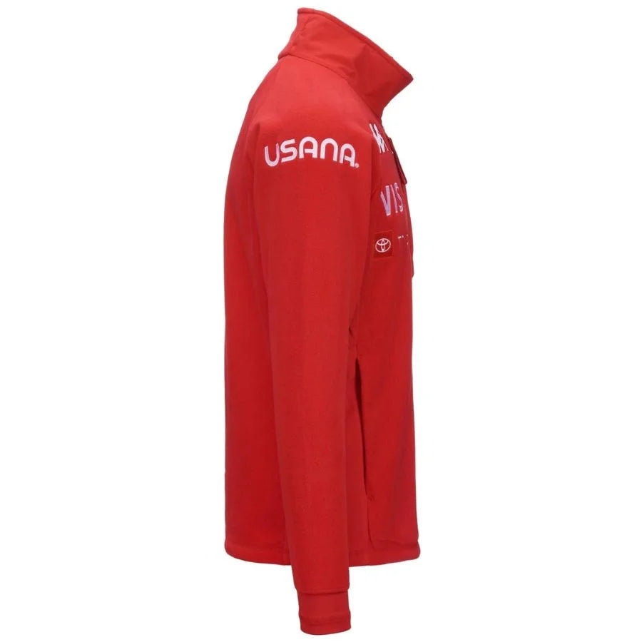 Kappa Men USA Team Fleece Mid Layer Jacket  - Red