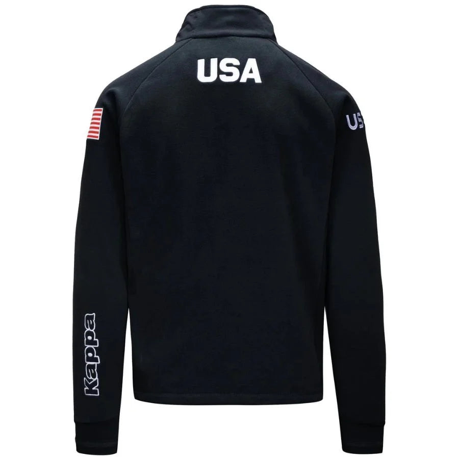 Kappa Men USA Team Fleece Mid Layer Jacket  - Blue Dark Navy