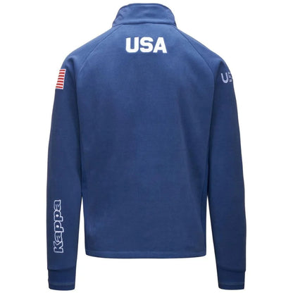 Kappa Men USA Team Fleece Mid Layer Jacket  - Blue Fiord