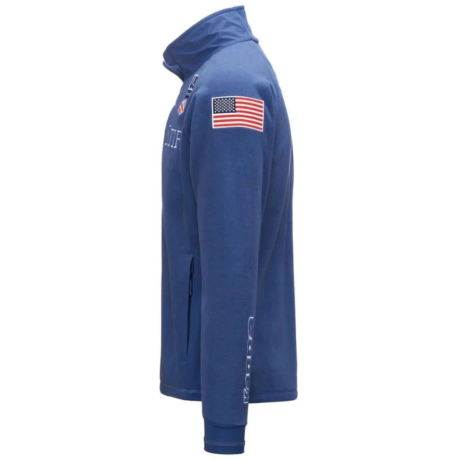 Kappa Men USA Team Fleece Mid Layer Jacket  - Blue Fiord