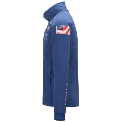 Kappa Men USA Team Fleece Mid Layer Jacket  - Blue Fiord