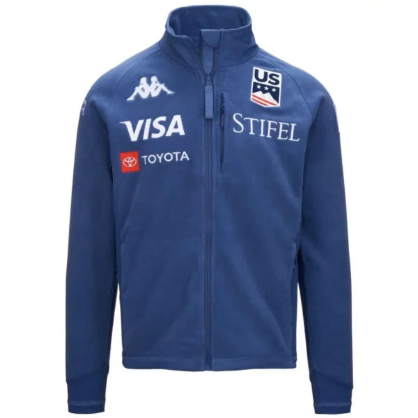 Kappa Men USA Team Fleece Mid Layer Jacket  - Blue Fiord