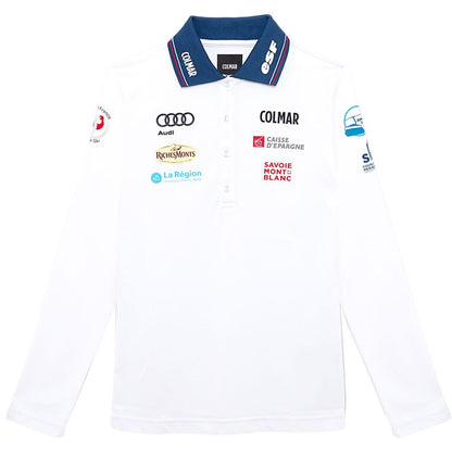 Colmar Women France Ski Team Long Sleeve Polo Shirt - White