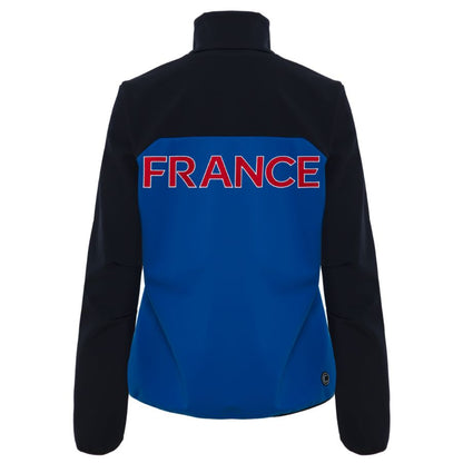 Colmar Women French Ski Team Soft Shell Jacket - White Blue Abyss