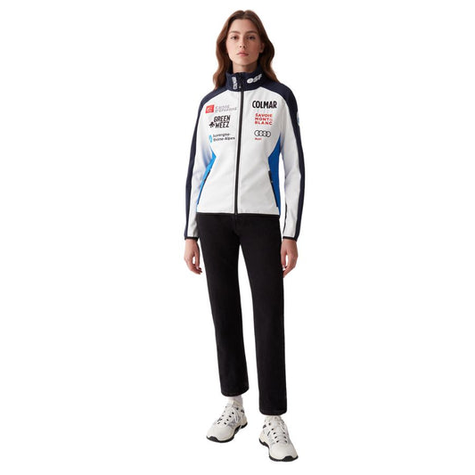 Colmar Women French Ski Team Soft Shell Jacket - White Blue Abyss