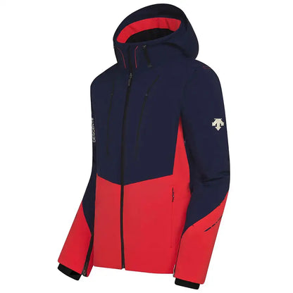 Descente Men Swiss Insulated Ski Jacket - Dark Night Electric Red