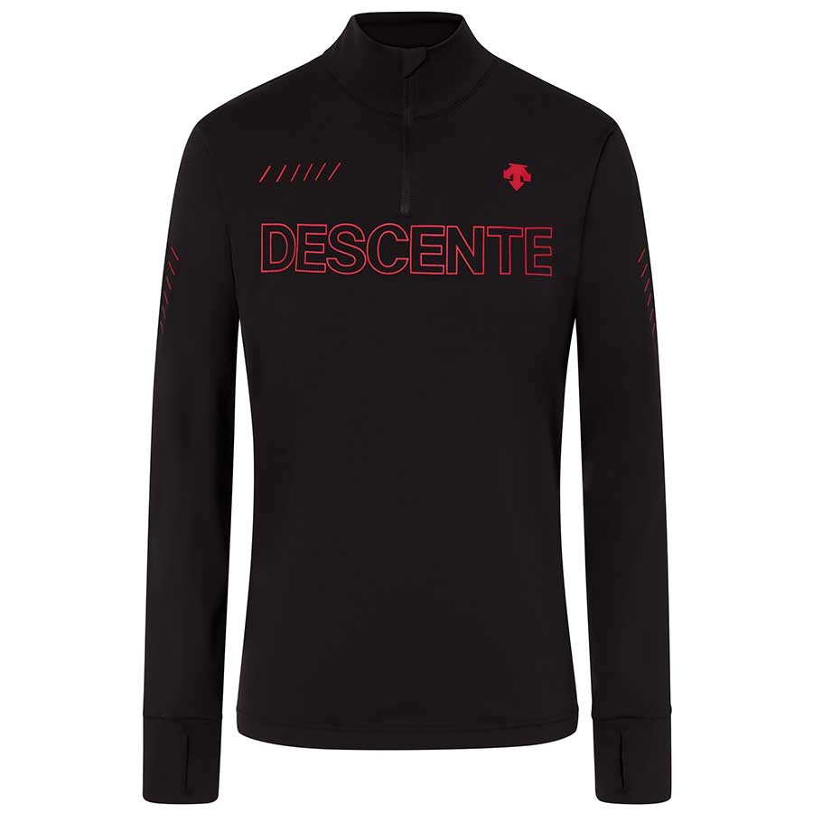 Descente Men Swiss Ski Team Logo First Layer Shirt - Black