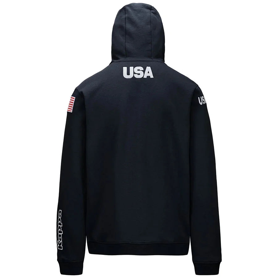 Kappa USA Team Sweater Hoodie Jacket  - Blue Dark Navy