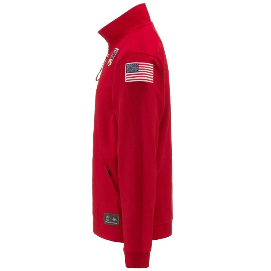 Kappa USA Team Sweater Jacket  - Red Racing