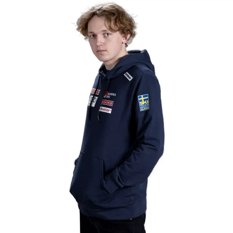 RDBR Men Sweden Ski Team Hoodie Sweater - Navy