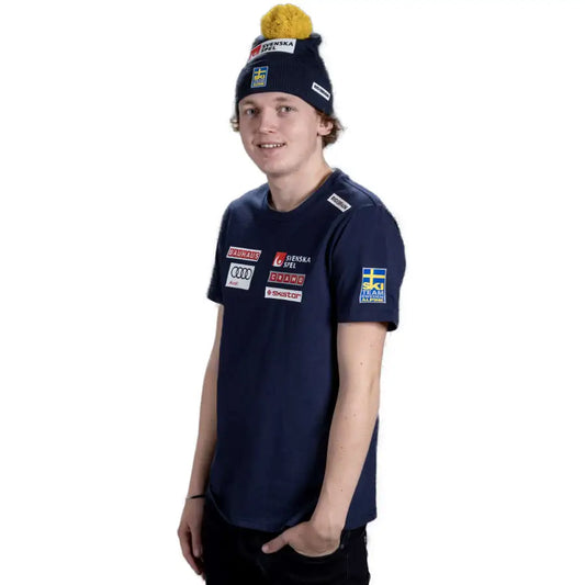 RDBR Kid Sweden Ski Team Ride T Shirt - Navy