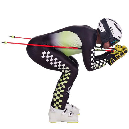 Spyder Men World Cup DH Race Suit - Black Lime Ice