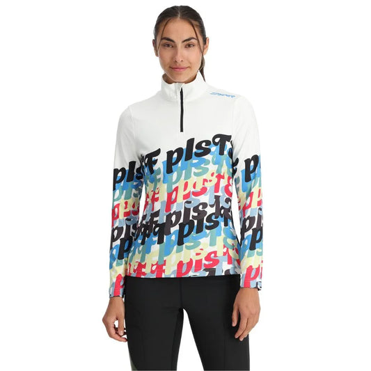 Spyder Women Vivid First Layer Shirt - White Piste Print