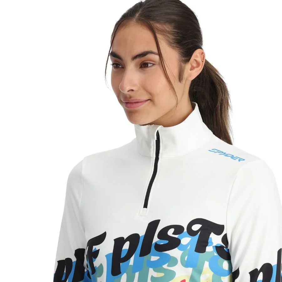 Spyder Women Vivid First Layer Shirt - White Piste Print