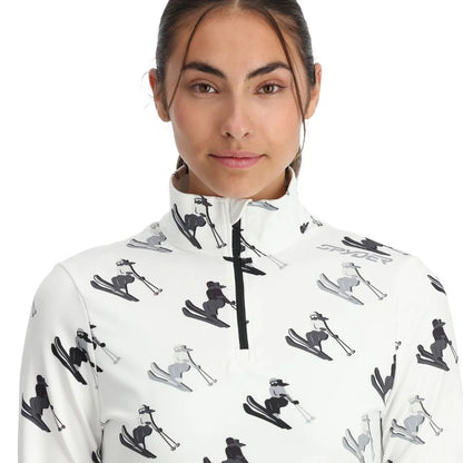 Spyder Women Vivid First Layer Shirt - White Ski Print