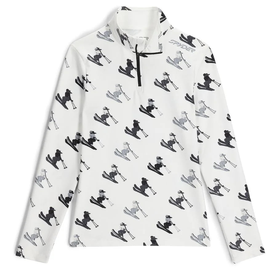 Spyder Women Vivid First Layer Shirt - White Ski Print